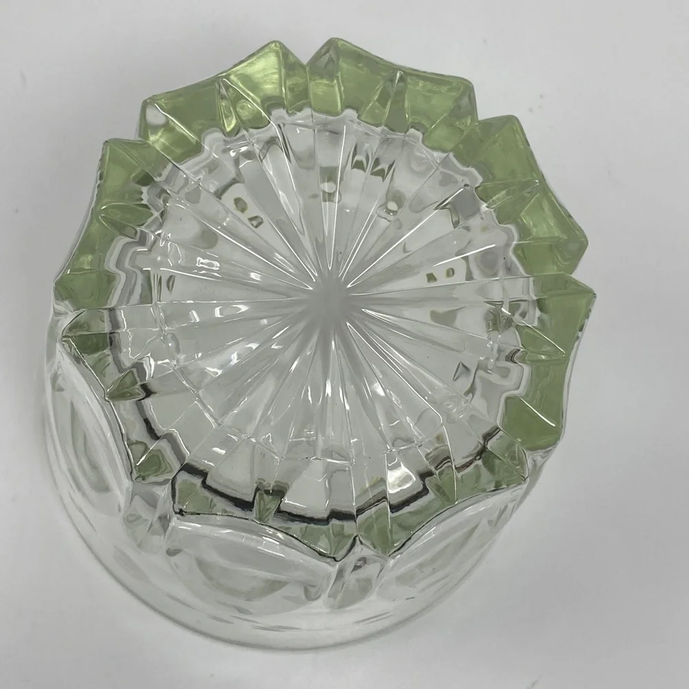 Princess House Clear Crystal Ice Bucket Heritage Floral Etched Design 6